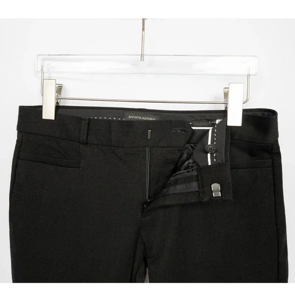 Banana Republic Sloan Slim Fit Black Dress Pants Petite Size 4 Women - Picture 5 of 13